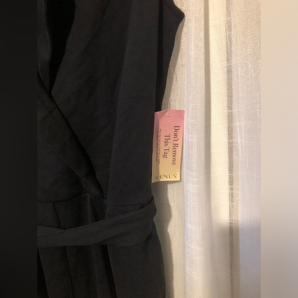VENUS Black collared Tie-Waist Jumpsuit NWT SIZE MEDIUM - Picture 12 of 13